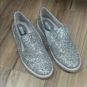 Michael Kors Women's Silver Glitter Sneakers